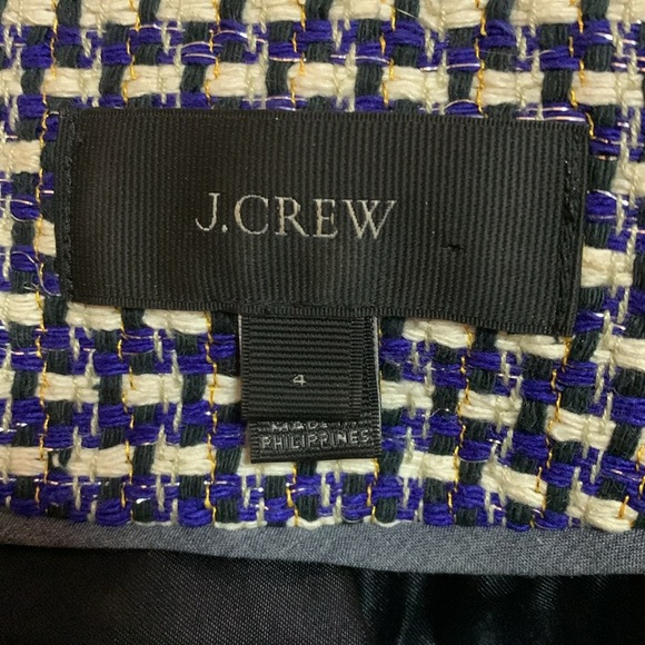 J Crew Women's Navy Blue Woven Silk Blend Jacket - Picture 3 of 6